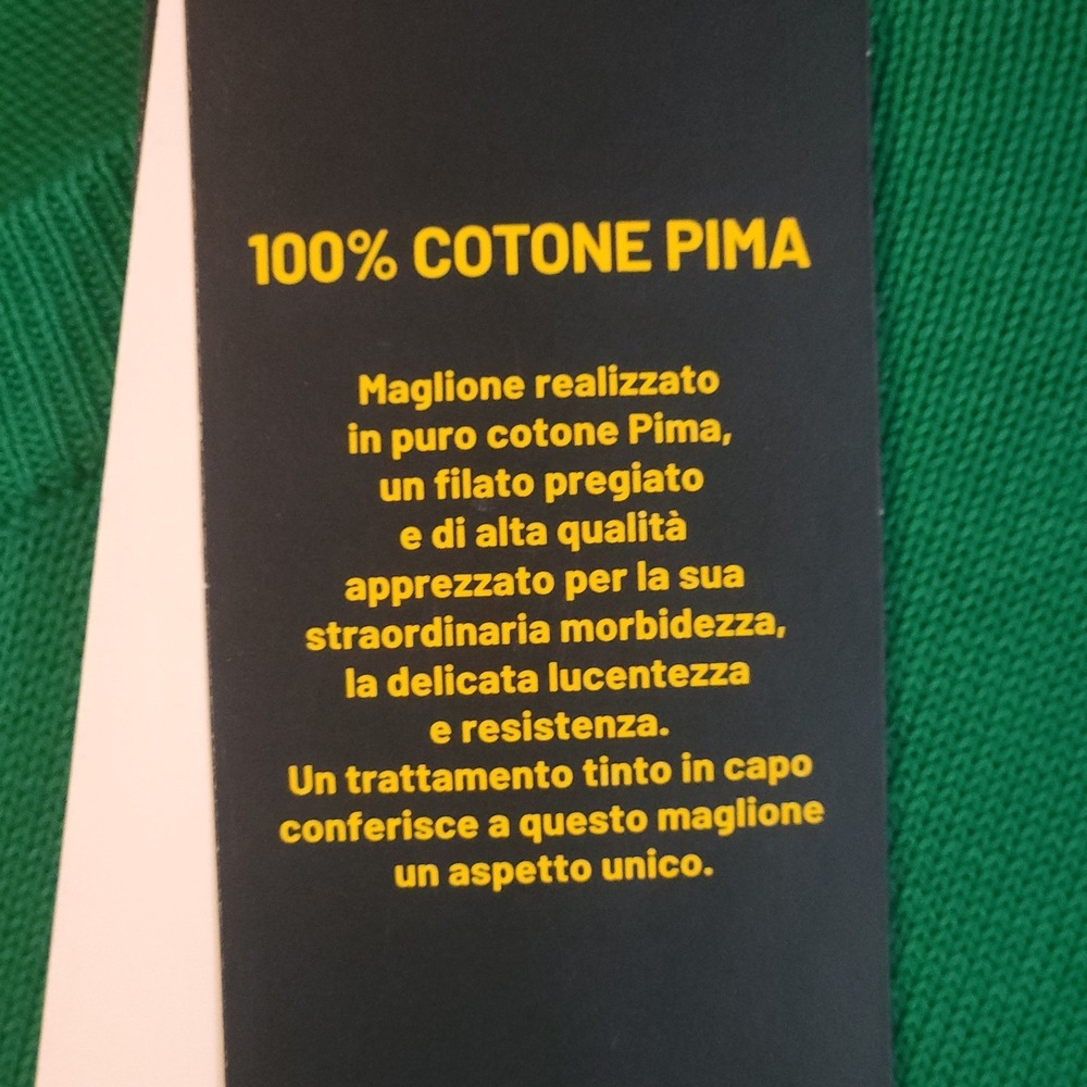 MP Massimo Piombo Men XXL Pima Cotton Knit Sweater Crew Neck Green Pullover NWT - Picture 6 of 6